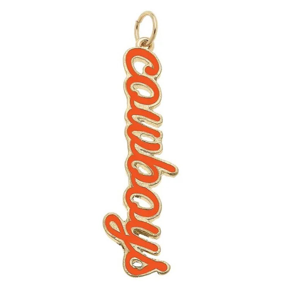 Oklahoma State Cowboys Script Enamel Logo Game Day Layering Charm